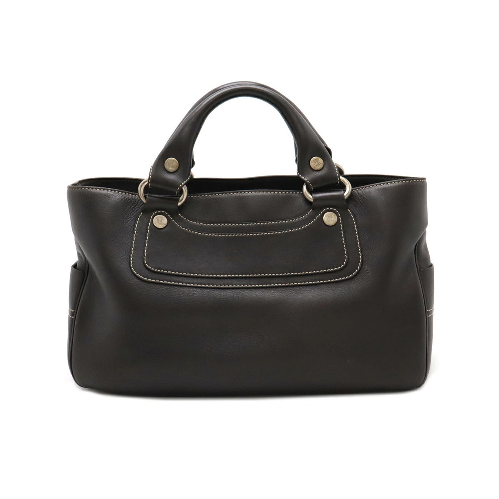 Celine Boogie Bag Handbag Leather Dark Brown